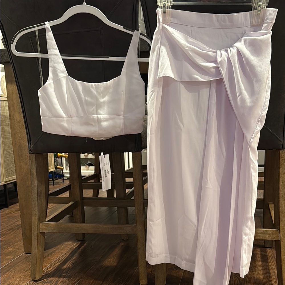 Elegant White Women's two piece set